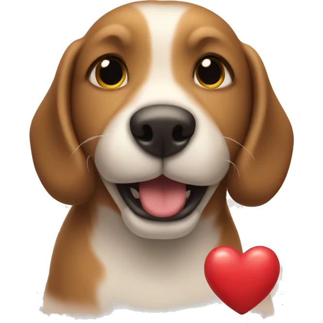 Dog bowling heart emoji