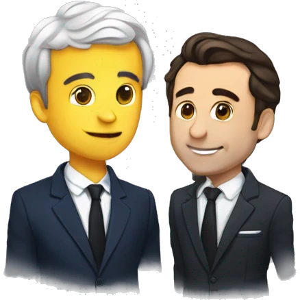 Macron qui fait un baiser à Gabriel Attal emoji