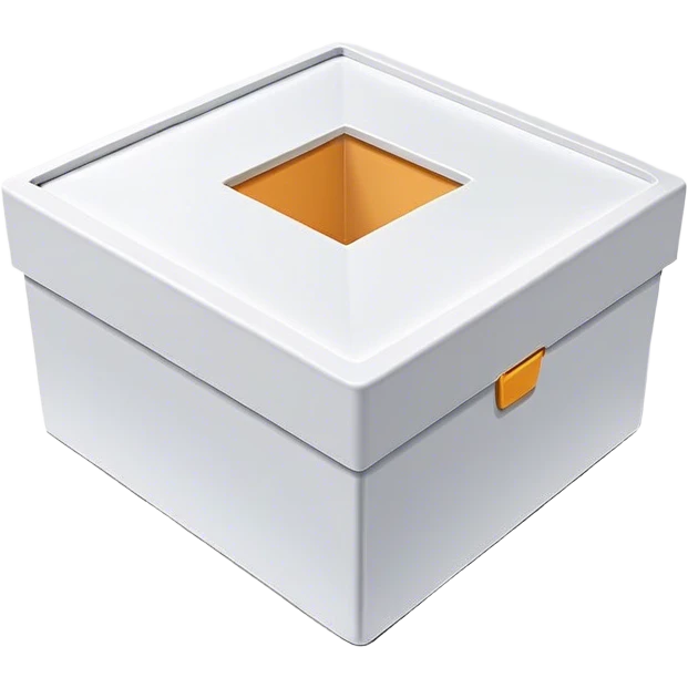 A simple, minimalist open magic box with a subtle shadow underneath, symbolizing an empty space ready to be filled. The design is flat, modern, and uncluttered, perfect for an empty state UI. emoji