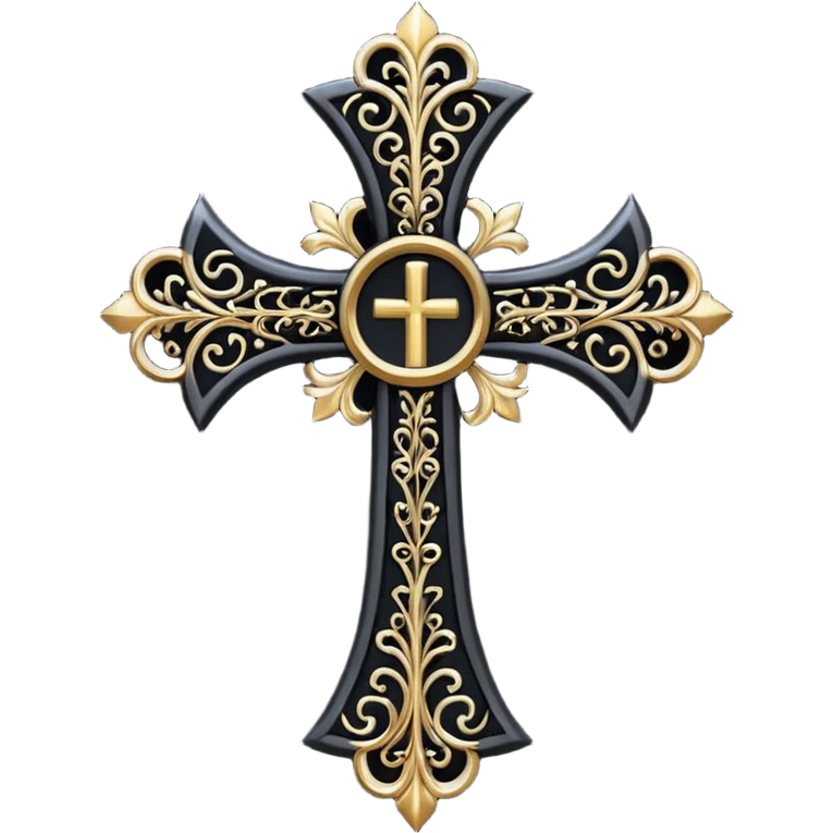 black goth cross emoji