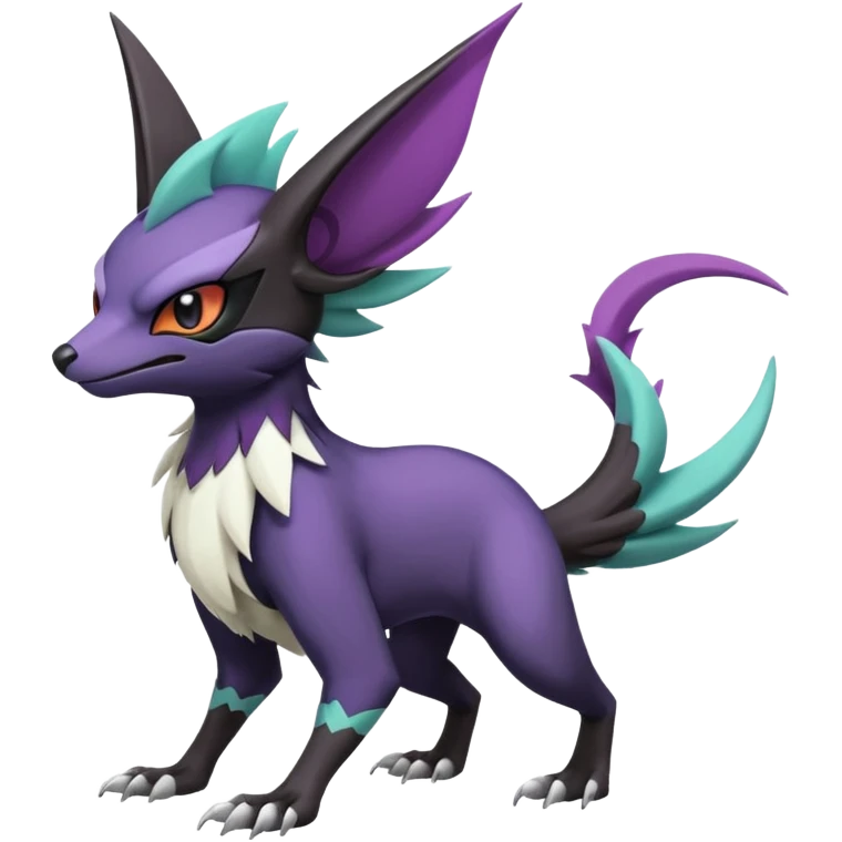 Cute Cool Badass Noibat-Noivern-Mightyena-Silvally-Fakémon-hybrid-creature (full body)  emoji