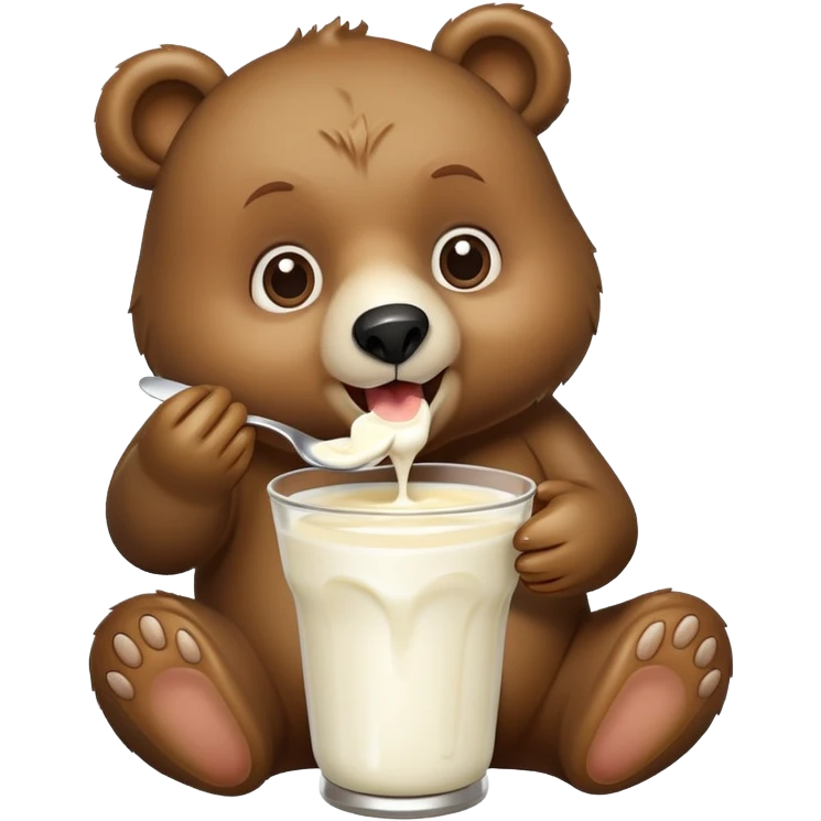 Bear eat yogourt  emoji
