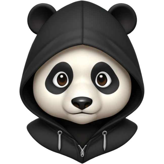 thief panda portrait, head and shoulders only, dark hood, secretive expression, stealthy burglar style, 3D cartoon, mobile game icon style, clean background, no text, no watermark
 emoji