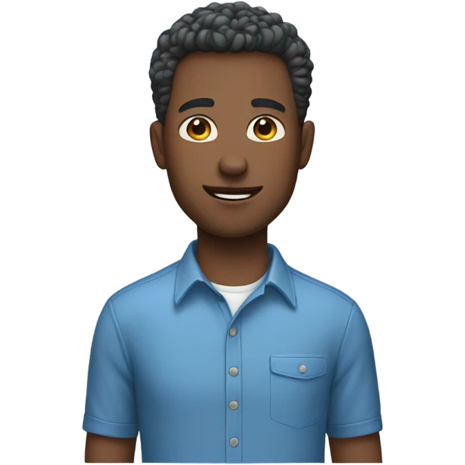 casual moment in blue shirt emoji