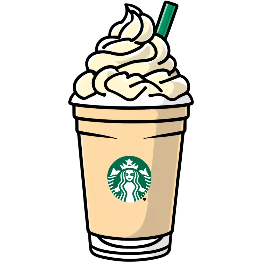 Starbucks frappuccino with whipped cream emoji