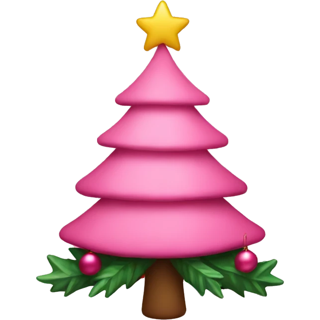 a cute pink christmas tree emoji