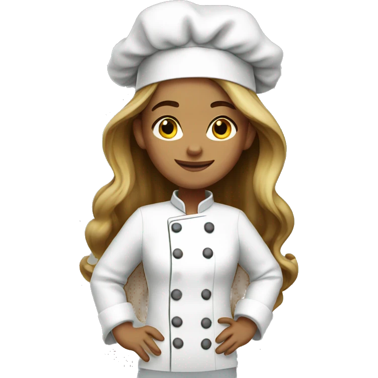 Chef girl long hair emoji