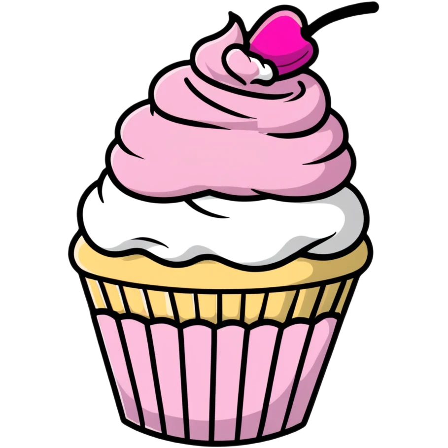 cupcake with pink icing emoji
