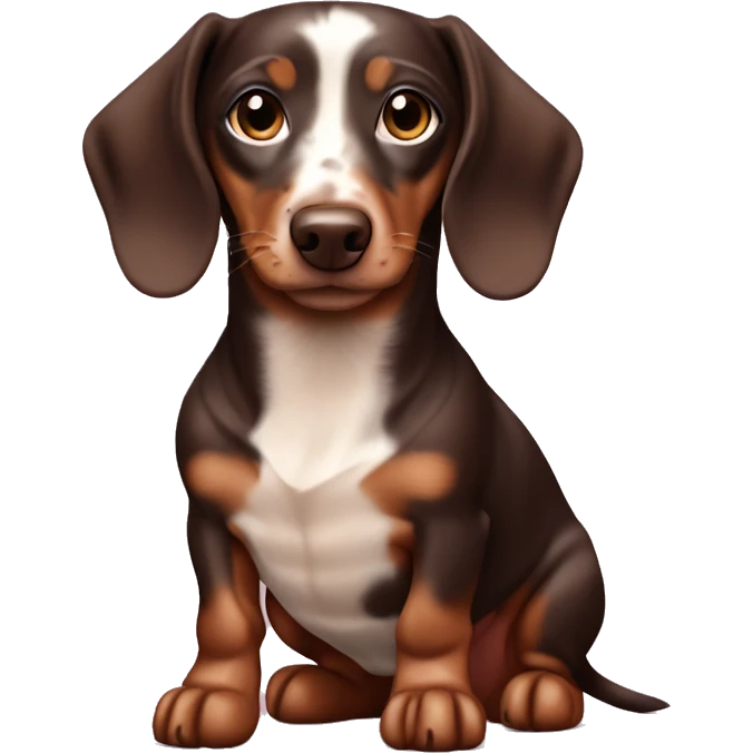 Chocolate and tan Merle mini dachshaund emoji