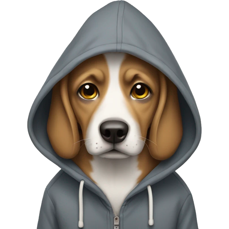 Dog wearing hoody emoji