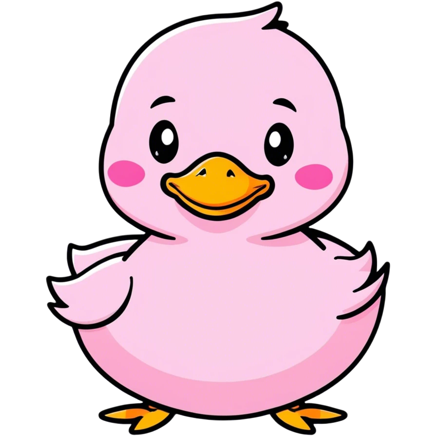 A pink duck smiling emoji
