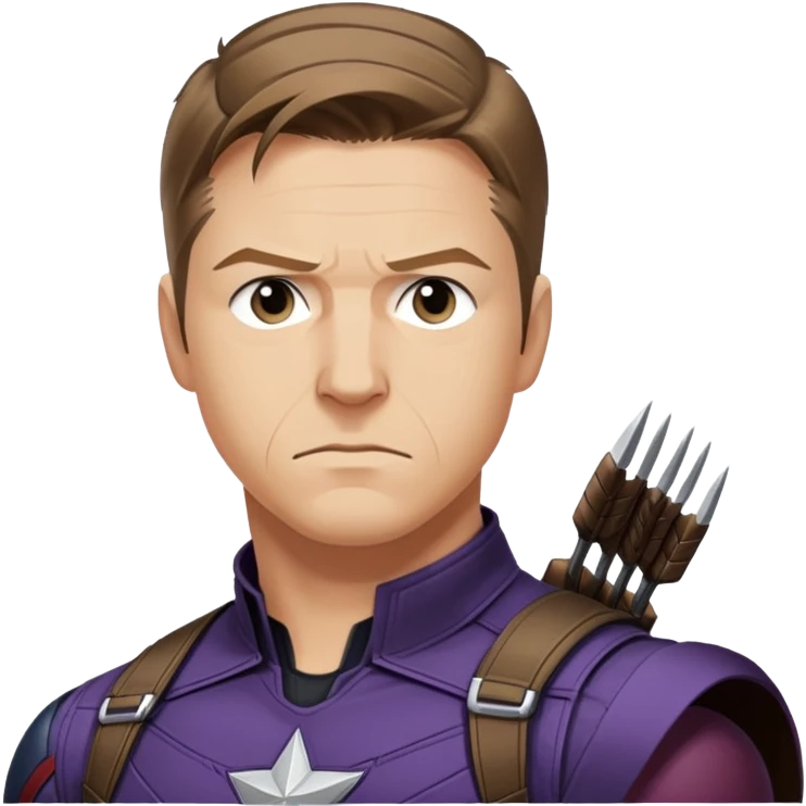 hawkeye clint barton portrait marvel, brown hair from captain america: civil war emoji