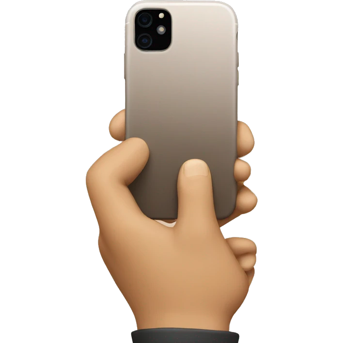 beige Iphone in hand emoji