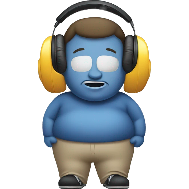 Obese person with gaming headphones on emoji