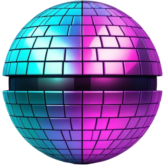 Neon cyberpunk style disco ball emoji