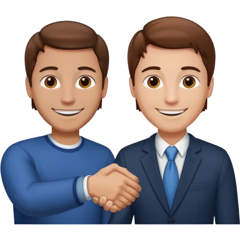 two men smiling and shaking hands emoji