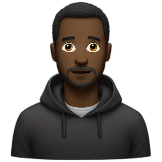 Black day for alone man emoji