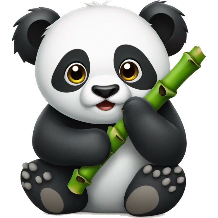 Panda eat bamboo  emoji