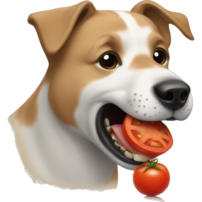 Dog eating a tomato  emoji