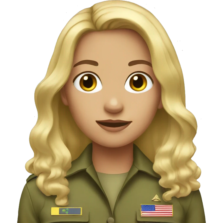 A girl in the army long hair blonde emoji