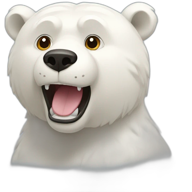Oso blanco animado emoji