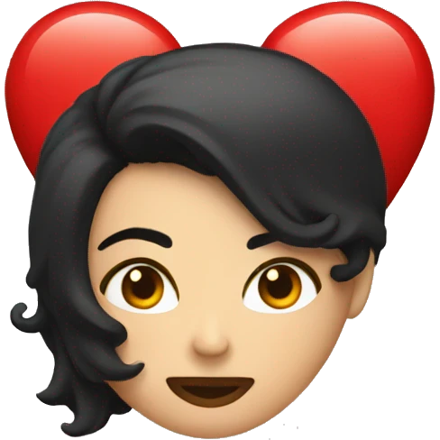 Coeur noir et rouge  emoji