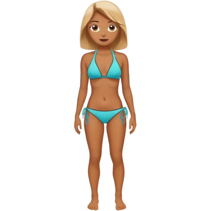 Ragazza bellissima in bikini in cui si vede tutto il corpo emoji