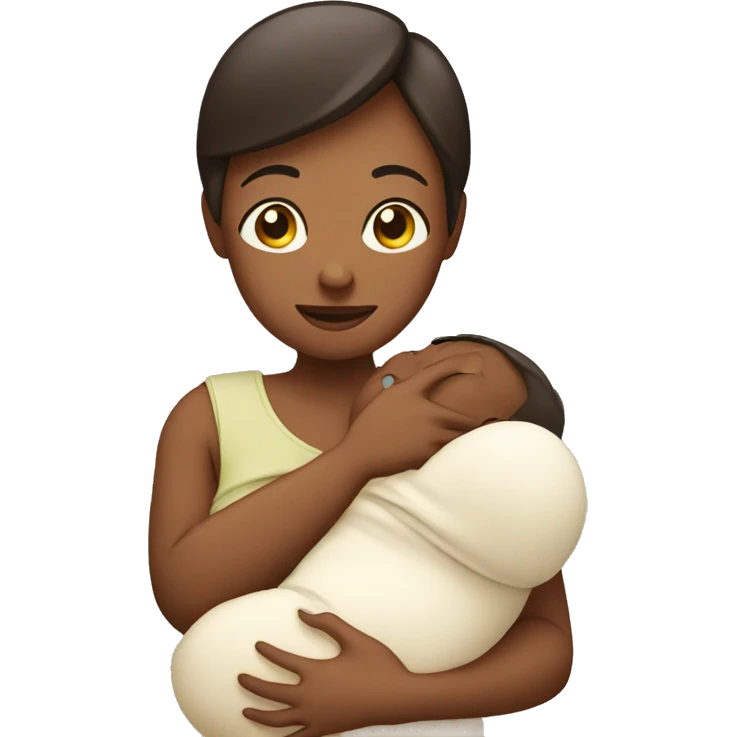 Woman holding baby emoji