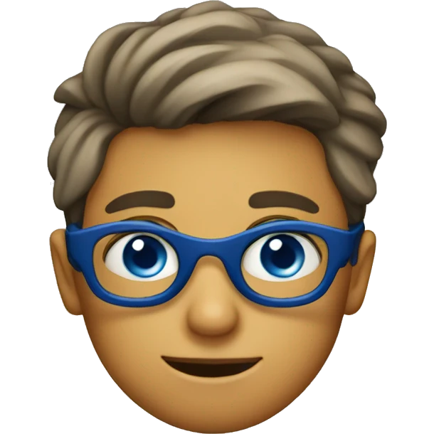 blue eyed boy with googles on emoji