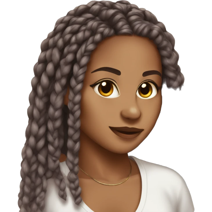 Brownskin, box braids  emoji