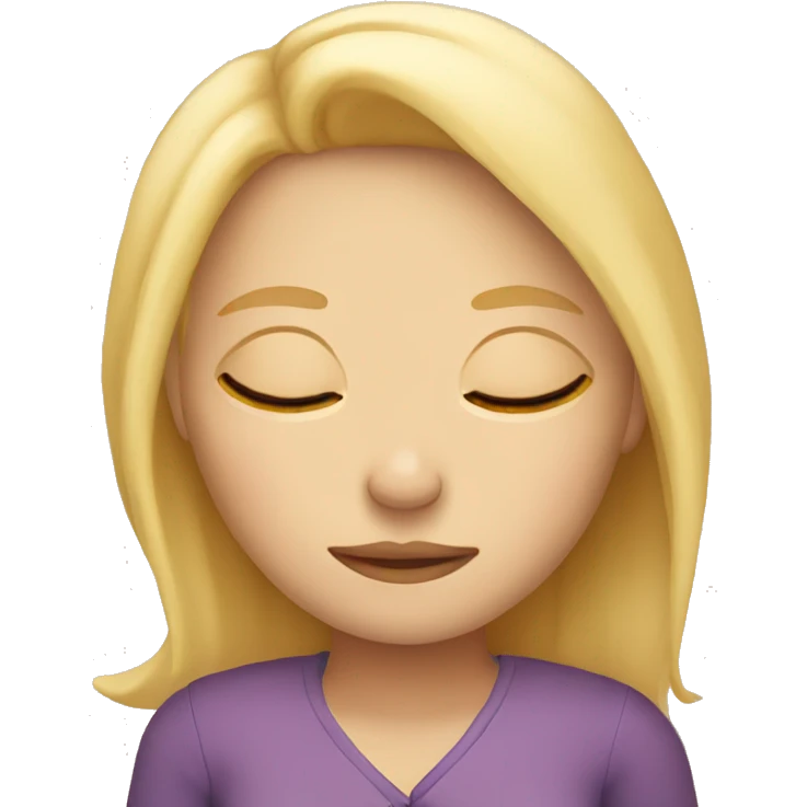 Blonde girl sleeping emoji