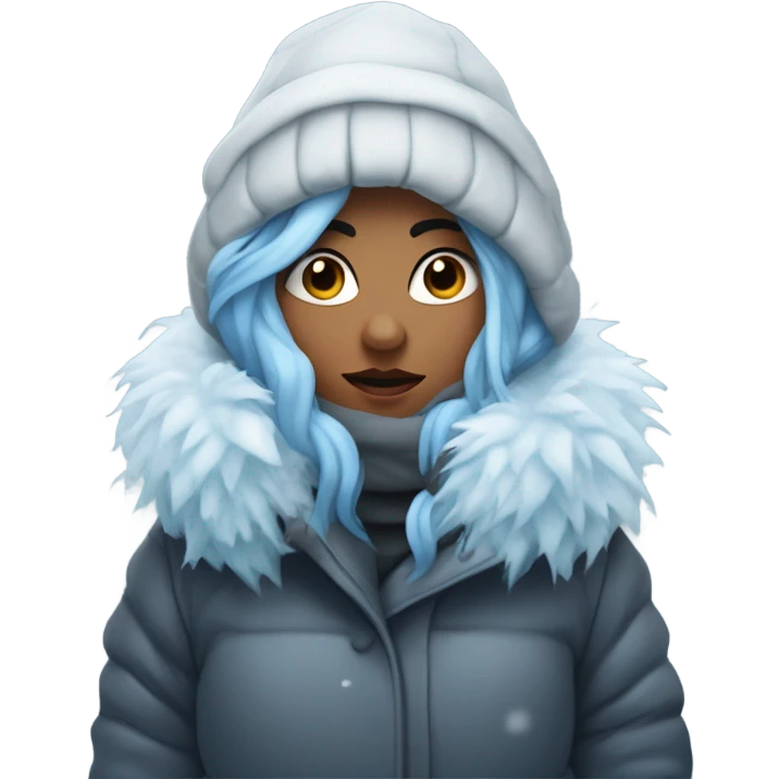 Girl frozen in cold emoji