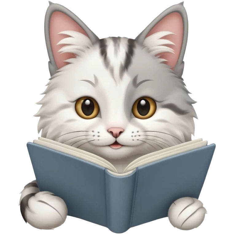 gato del egeo feliz en abriendo una libreta con anillado emoji
