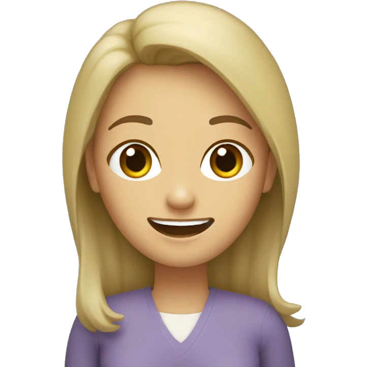crea un avatar de una mujer dentista, con pelo castaño claro, ojos verdes y preocupada  emoji