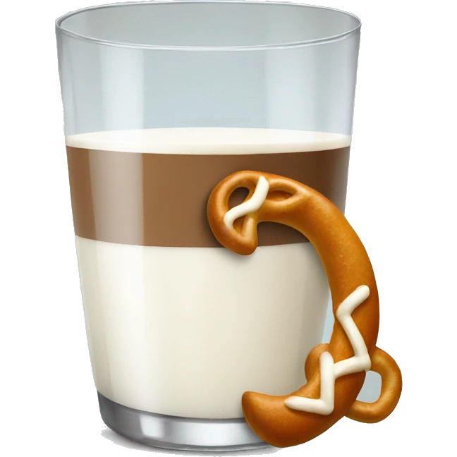 A glass of milk with a pretzel emoji
