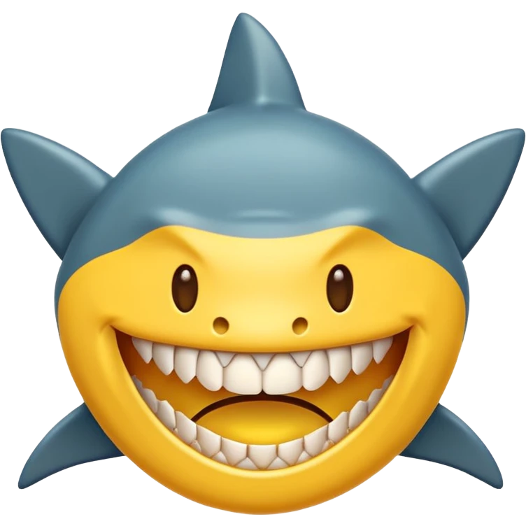 Emoji with shark teeth emoji