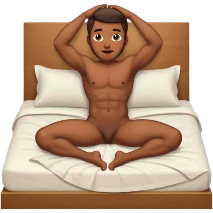 Brown skin naked man with big dick fucking a big booty women in the bed emoji