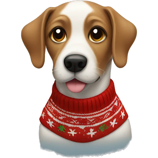 Dog wearing a christmas sweater  emoji