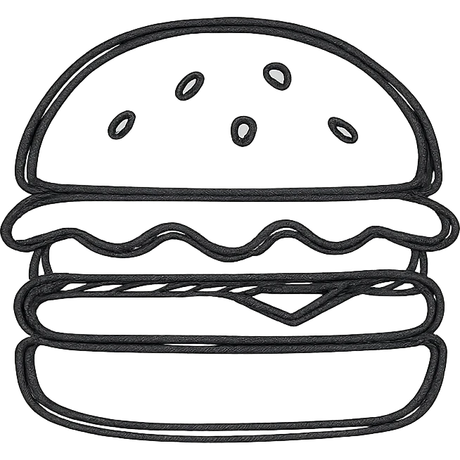 hamburger icon, line art, no fill, minimalist emoji