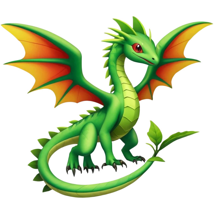 Exotic Tropical Rare Leafeon-Flygon-Tropius full body emoji