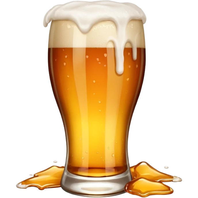 Broken beer glass spilled beer  emoji
