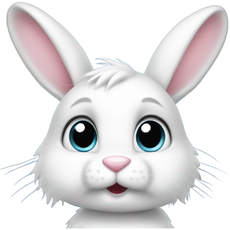 White Bunny blowing kisses emoji