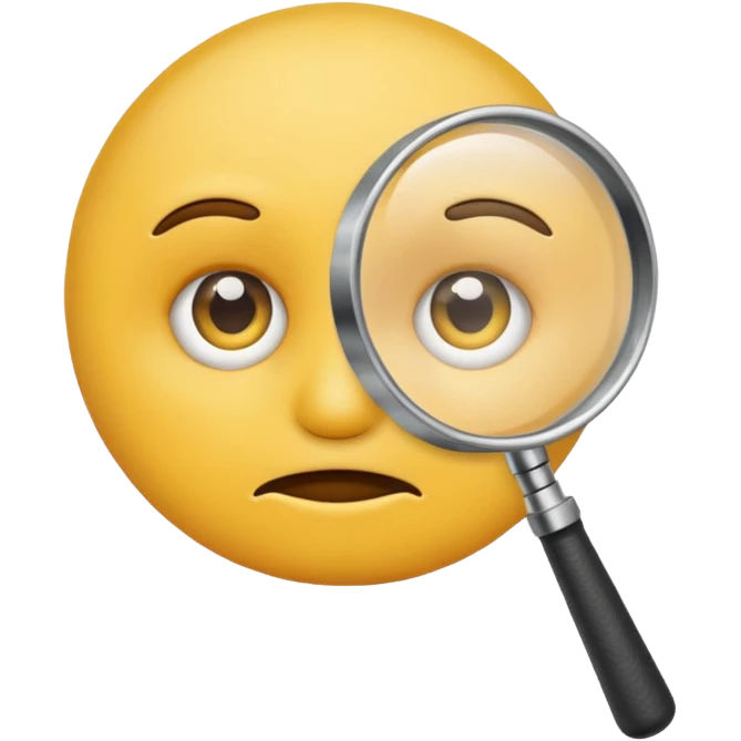 serious emoji with magnifying glass and black background emoji