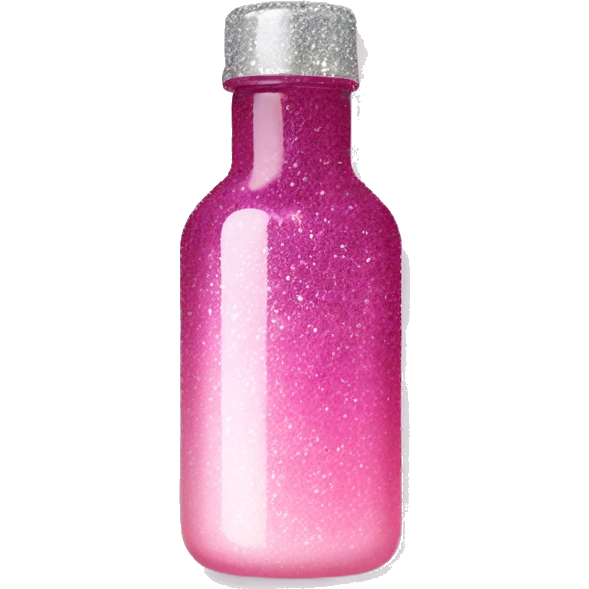 Pink ombre Whitney bottle with glitter emoji