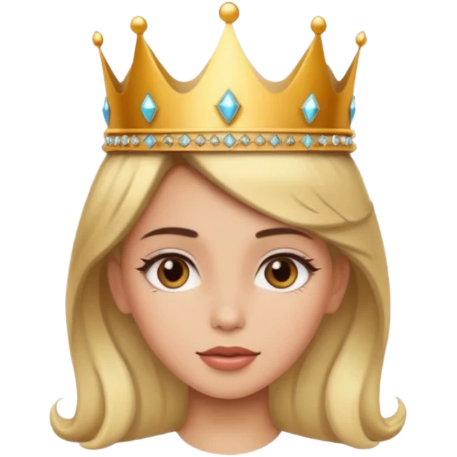 девушка с короной на голове, роскошная  emoji