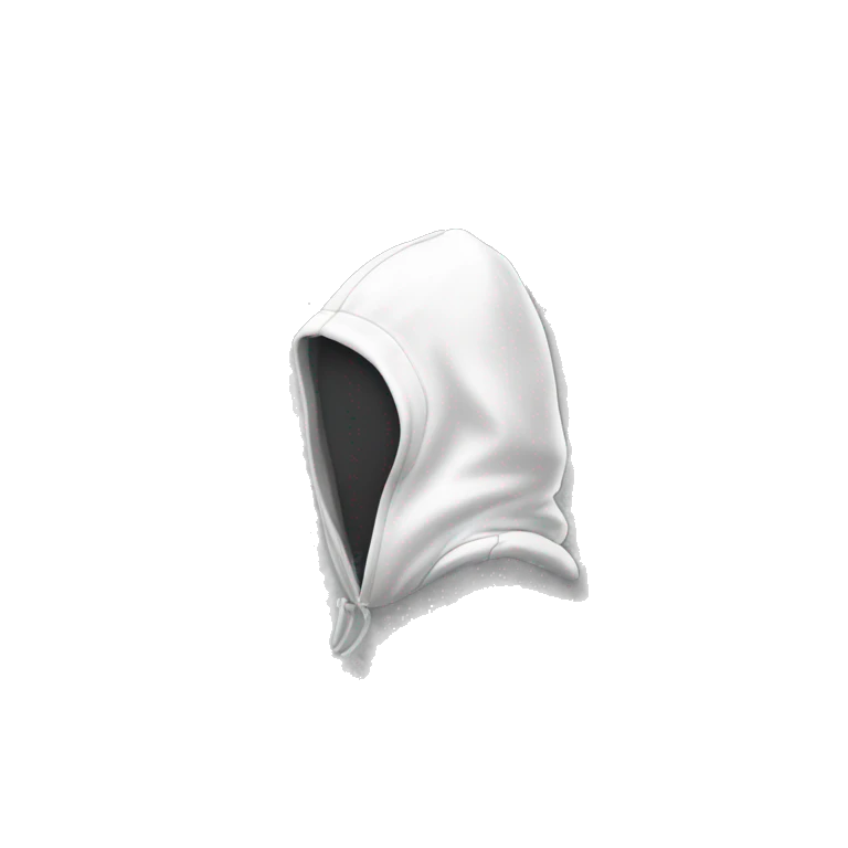 Homme habillé en blanc avec une cagoule emoji