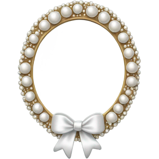 white mirror with pearl and bow emoji