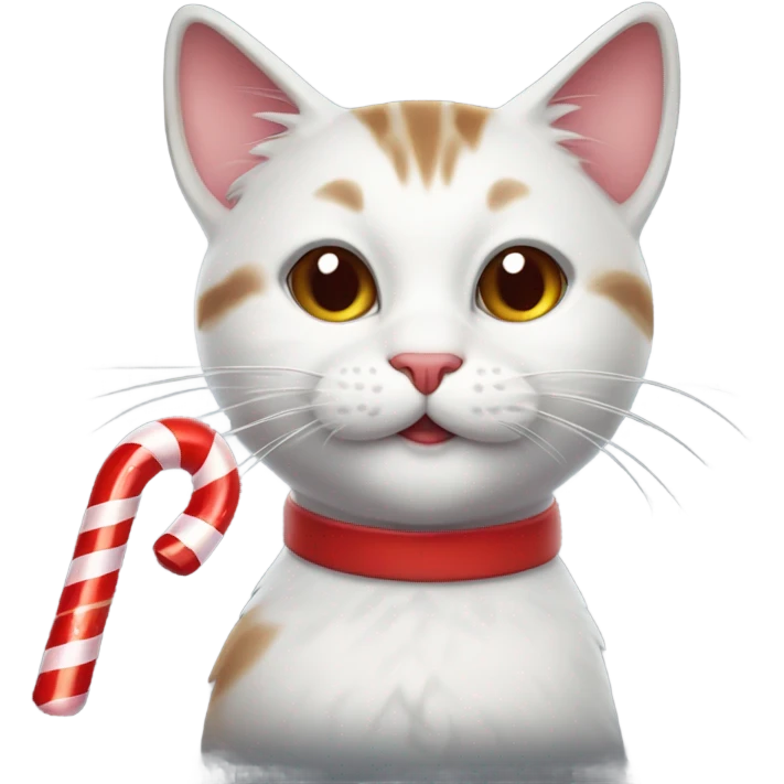 Cat with candy cane emoji