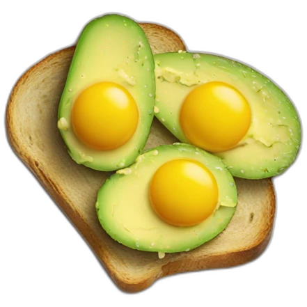 Avocado slices on toast with scrambled eggs emoji
