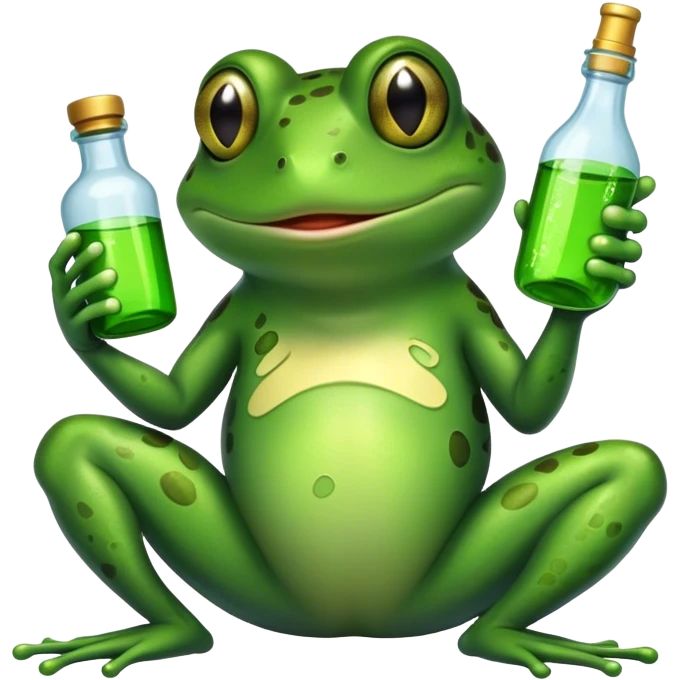 I want frog with a bottle emoji